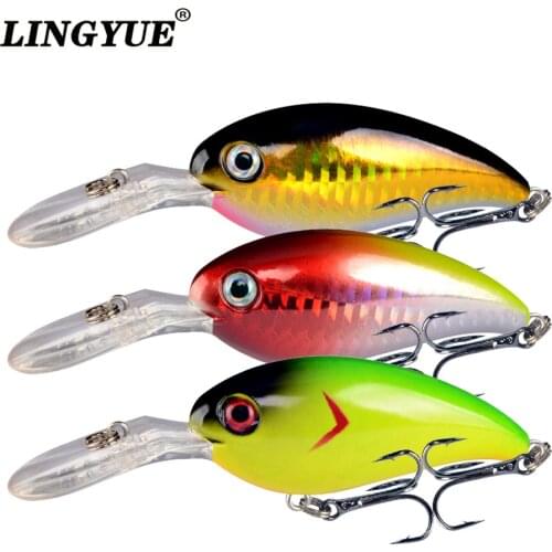 LINGYUE 1pcs Fishing Lures Lifelike Crank bait 10cm/14g Hard Baits Artificial Plastic Crankbait Wobblers Fishing Tackle 6# Hooks