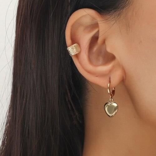 Cute Girl Small Gold Heart Drop Dangle Earrings for Women Female Minimalist Jewelry Love Heart Earring Party Jewelry