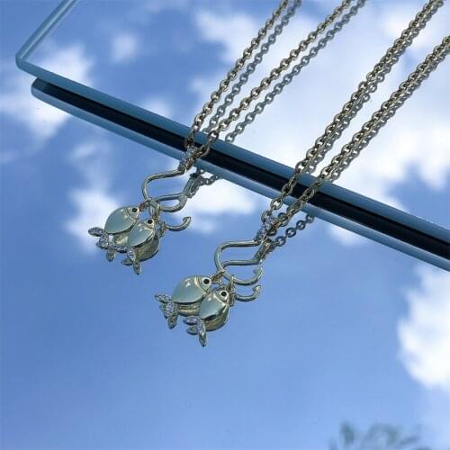 Fashion necklaces gold cute funny fish hook pendant necklace women ladies jewelry chain necklace