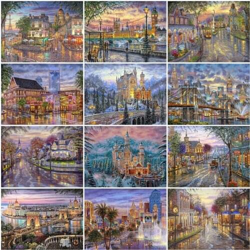 EverShine DIY Diamond Embroidery Street Diamond Mosaic Art Painting Kits Seaside Picture Rhinestones Home decor New Arrivals