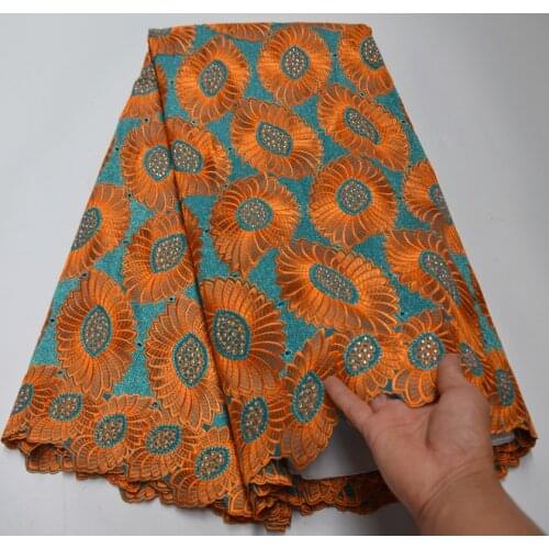 New Arrivals Swiss Voile Lace In Switzerland High Quality African Dry Lace Fabric 100%Punch Holes Cotton Lace For Party Sew B-96