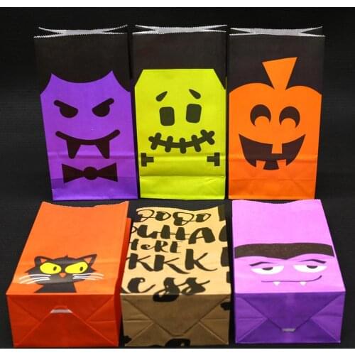 Halloween Kraft Paper Bags, Party Favor Bags, Candy Cookie Bread Nuts Bag For Biscuits Snack Baking Package bag 10pcs/lot