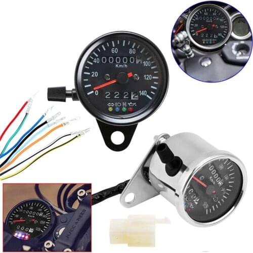 Durable Motorcycle Odometer Classic Delicate Universal 12V Motorcycle Retro LED Backlight Odometer Speedometer 0-140Km/H
