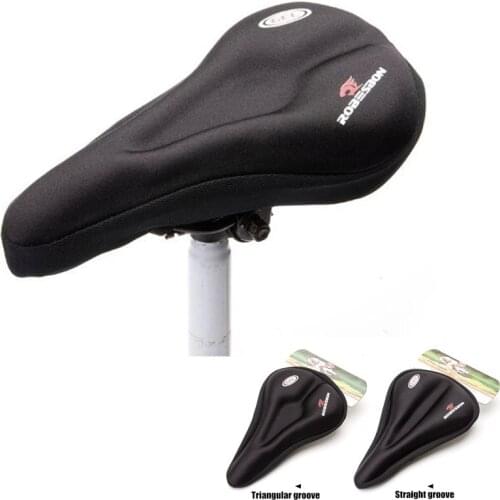 ROBESBON 3D Soft Thickened Bicycle Saddle Seat Cover Comfortable Silicone Seat Mountain Bike Cycling Gel Pad Cushion Breathable