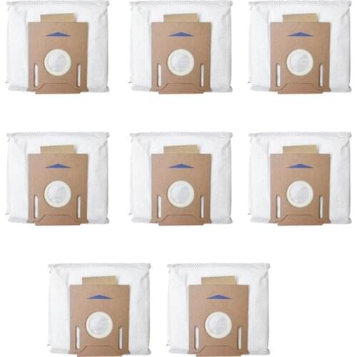SANQ 8Pcs for ECOVACS DEEBOT OZMO T8 Robot Vacuum Cleaner High Capacity Leakproof Dust Bag Replacement Accessories Parts Kit