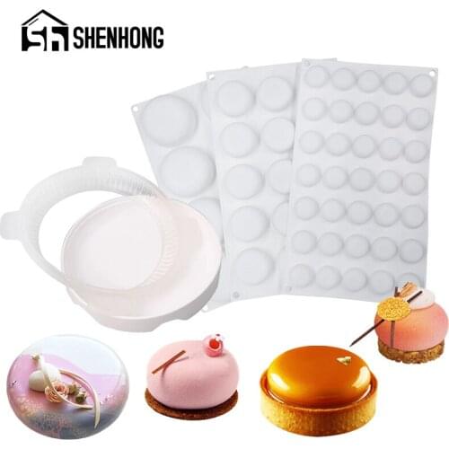 SHENHONG 5 Types Oblate-Shaped 3d Silicone Cake Mold Baking Tools For Cakes Decorating Supplies Muffin Pan Dessert Mousse Molds