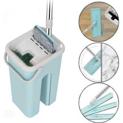 Squeezing Mop with Bucket for Wash Floor Cleaning Squeeze Mops Dual Home Help Floors Wash Kitchen Magic Mop Automatic Self Lazy
