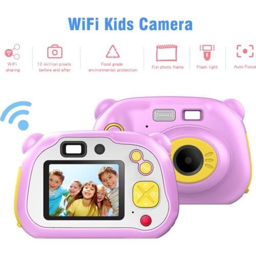 Wifi Children Camera 1080P video cameras Digital Dual Lens 12MP Flash light design Camera for Kids #R40