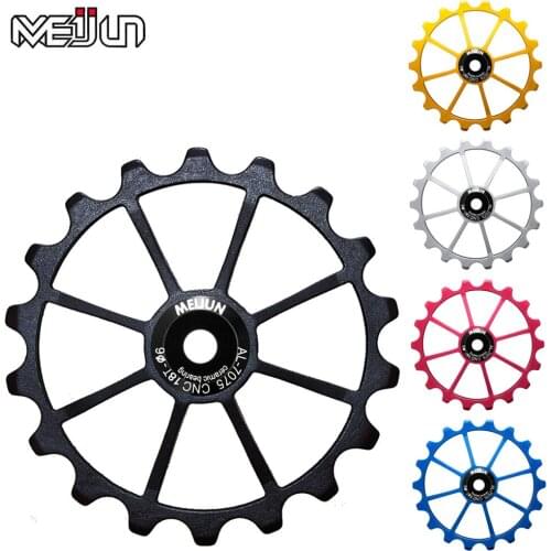 18T Bicycle Rear Derailleur Jockey Wheel Ceramic Bearing Pulley Road Bike Guide Roller Idler 4mm 5mm Bike Guide Roller