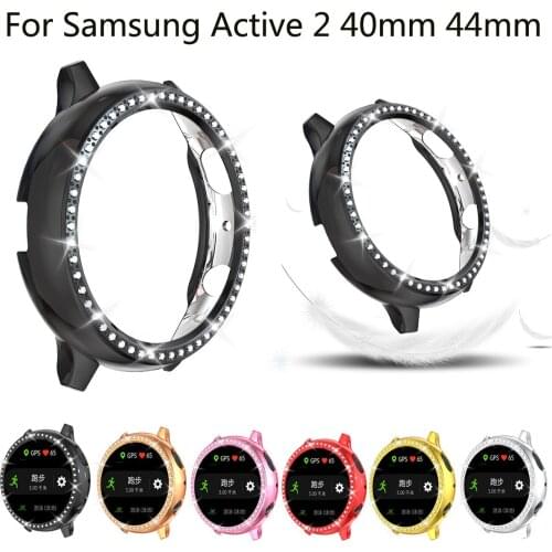 Protective Case For Samsung Galaxy Watch Active 2 Ultra-thin Diamond Plastic Protection Cover Galaxy Active 2 40/44mm