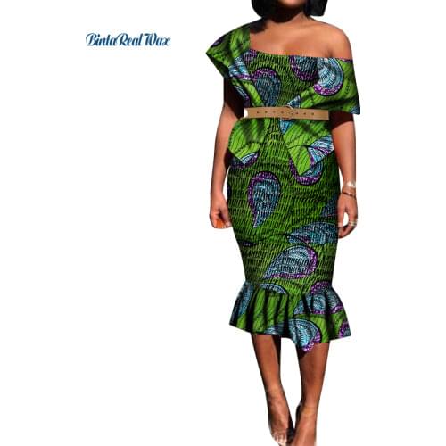 High Quality Vestidos Party African Print Dresses for Women Bazin Riche Long Mermaid Dress Traditional African Clothing WY8126