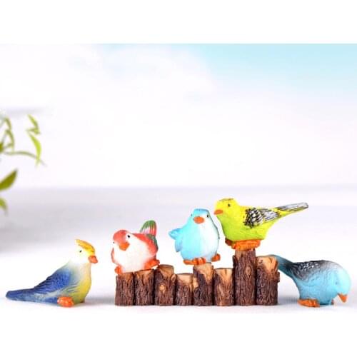 ZOCDOU 1 Piece Colorful Bird Coloured Morning Simulation Sparrow Swallow Loro Toy Figurine Crafts Figure Ornament Garden Decor