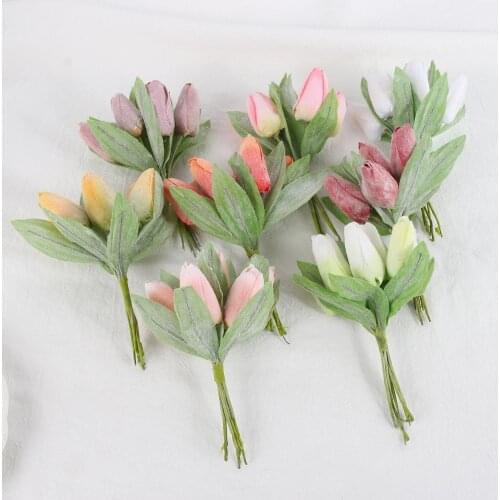 Anti-fall 1 Bouquet Durable Everlasting Eye-catching Fake Flower Bouquet Plastic Simulation Tulip Charming Table Decor