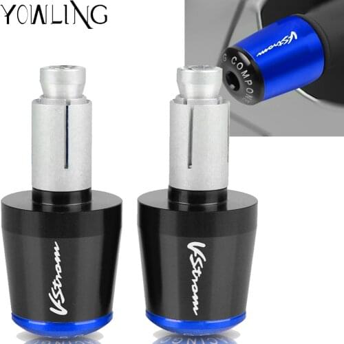 1pair 22MM Handlebar Hand Grips Handle Bar End Cap Cover For SUZUKI V-Strom 250 650 1000 DL650 DL1000 DL250 Vstrom 2012-2018