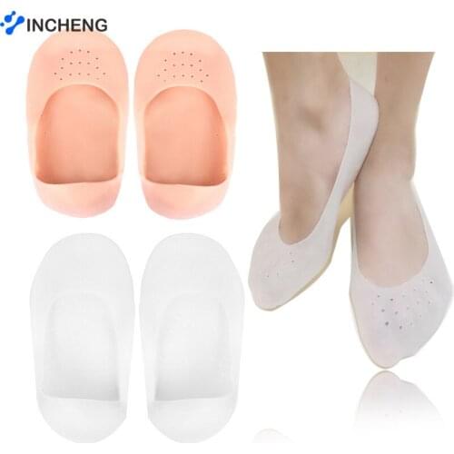 1Pair Spa Socks Gel Shoes Insoles Feet Care Pedicure Socks Silicone Insole Moisturizing Socks Heels Protector Anti Crack Foot