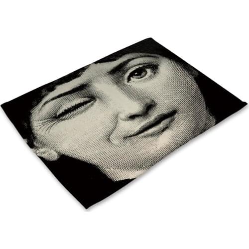 1PCS Retro fashion lady print pattern placemat Napkins Cocktail Napkin For Party Wedding Table Cloth Linen Napkins Cotton