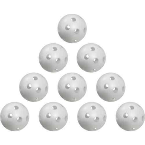 10 Pack Practice Golf Balls - Airflow Hollow 1.57 inch Mini Plastic Golf Balls for Driving Range, Indoor/Outdoor Use