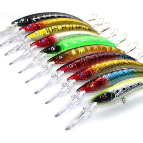 10Pcs 15.5cm 15.3g Minnow Lure Artificial Hard Bait Swimbait Wobbler Fish Bait Crankbait