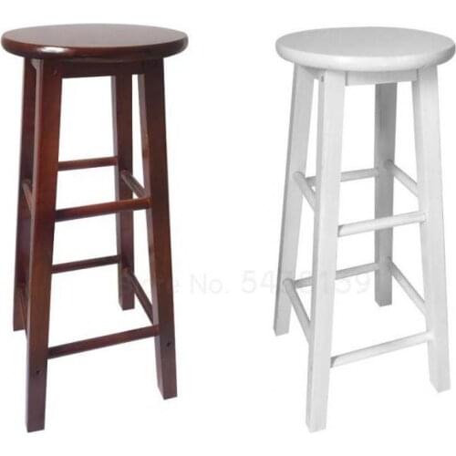 1000 Solid wood bar chair high stool nordic black and white pink cash register tea shop photography decoration retro bar chair