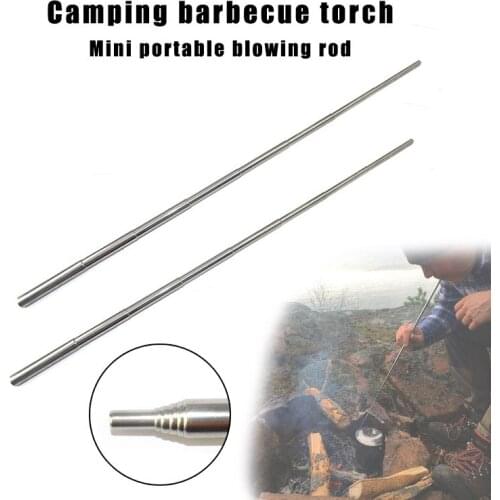 2 Pcs Telescopic Blowpipe Blow Fire Tube Tool Stainless Steel for Camping Barbecue YS-BUY