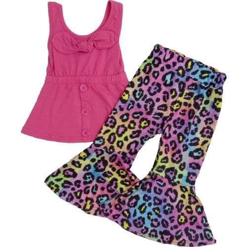 2020 Summer Girls Clothing Sets Sleeveless Tank Tops bowknot and tie-dye Bell Pants 2pcs Boutique kids Clothes Outfits