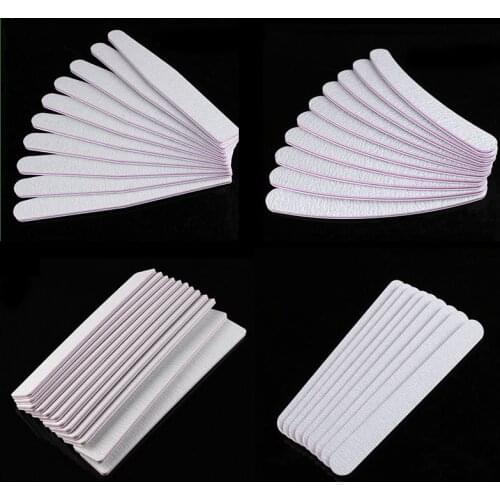 5/10pcs Professional Nail Files 100/180 Half Moon Sandpaper Nails Sanding Grinding Polishing Nail Art Manicure Care Tools