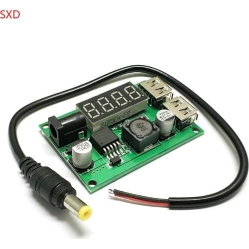 5pcs Dc-Dc buck module 5V3A car charging solar stabilized voltage power digital display fast charge