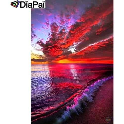 DIAPAI 5D DIY Diamond Painting 100% Full Square/Round Drill "Sea sunset scenery" Diamond Embroidery Cross Stitch 3D Decor A18503