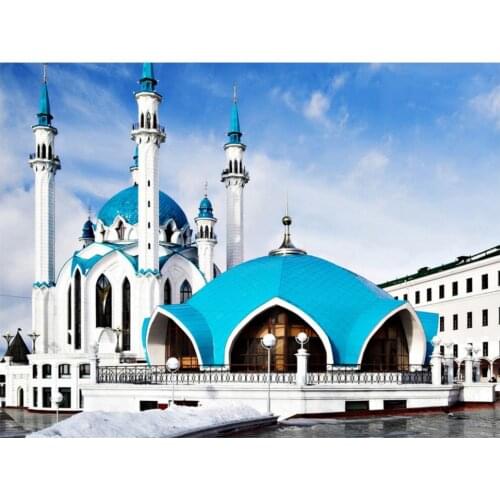 5D,DIY,Diamond Painting,Cross Stitch,Mosque,Picture of Rhinestones,Diamond Embroidery,Landscape Series,Needlework,Chrismas Gift