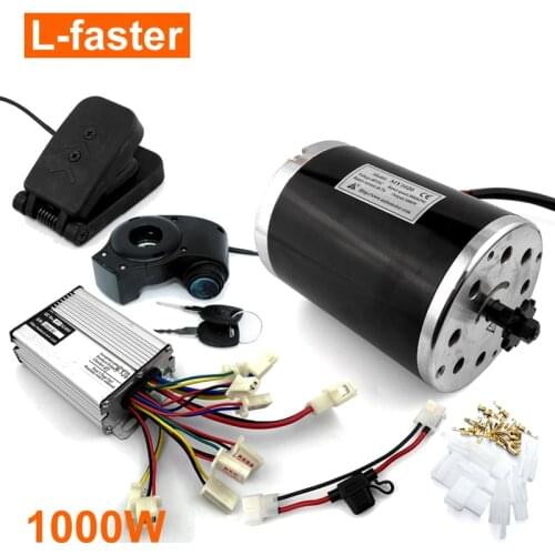 Bracketless 1000W Ground Force Electric GoKart Motor With 36V 48V 1000W Brush Controller And Foot Accelerator Pedal Key Switch