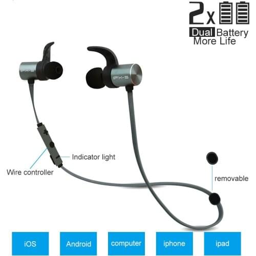 Bluetooth Earphone Wireless Deep Bass Headphones With Mic Dual Driver 14H Playback Stereo Neckband Headset For iPhone Xiaomi