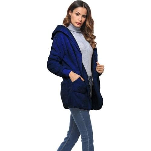 Large size S-5XL Fad New Faux Fur Teddy Bear Coat Jacket Women Fashion Open Stitch Winter Hooded Coat