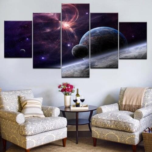 Home Decor 5 panel Pictures Stars Galaxies Painting On Canvas Room Decoration Print Poster Picture Canvas Painting on the wall