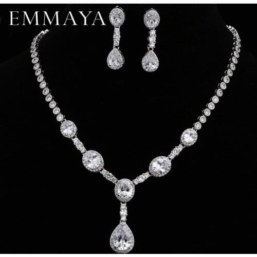 EMMAYA Zircons Brand Gorgeous Micro Inlay Full CZ Stones Around Crystal Party Wedding Jewelry Sets For Women