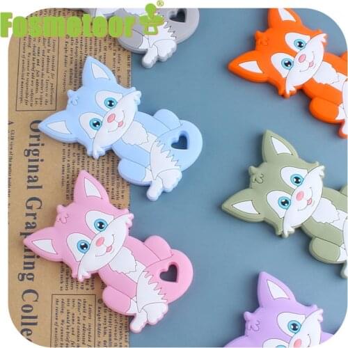 Fosmeteor Personalized Name Handmade Pacifier Clips Holder Chain Silicone Pacifier Chains Set Civet Cat Baby Teether Chain