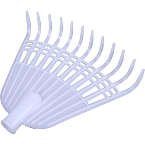 Leaf Rake White Agricultural Rake No Handle Grass Rake Lightweight Flower Planting Soil Rake Plastic Garden Tool Lawn Rake
