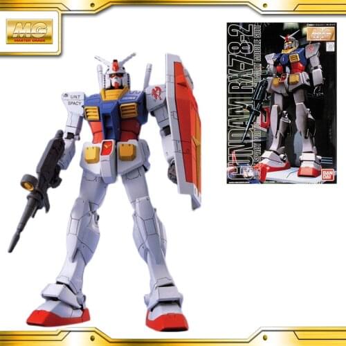 BANDAI GUNDAM MG 1/100 RX-78-2 Gundam Ver.1.0 Gundam model kids assembled Robot Anime action figure toys