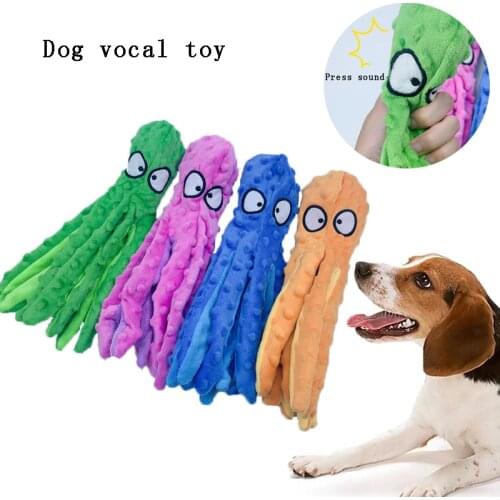 8 Legs Octopus Soft Stuffed Plush Dog Toys Outdoor Play Interactive Squeaky Dogs Toy Sounder Sounding Paper Chew Tooth Toy