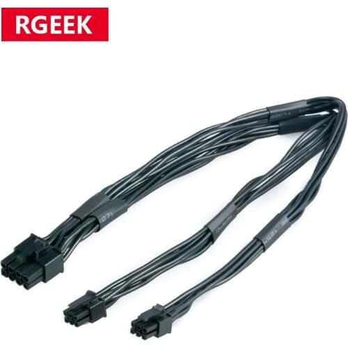RGeek 16AWG Dual Mini 6 Pin to 8 Pin PCI Express Power Adapter Cable for Mac Pro Video Card GTX 1080 Power Mac G5 15 Inch(37cm)