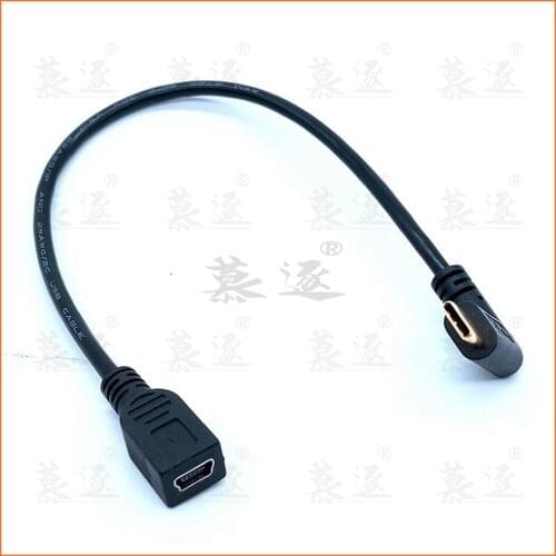 Right/Left/up/down Angle USB-C Charging Cable, Duttek USB 3.1 Type C Male to Mini&micro USB (Mini B) Female Converter Cable Cord
