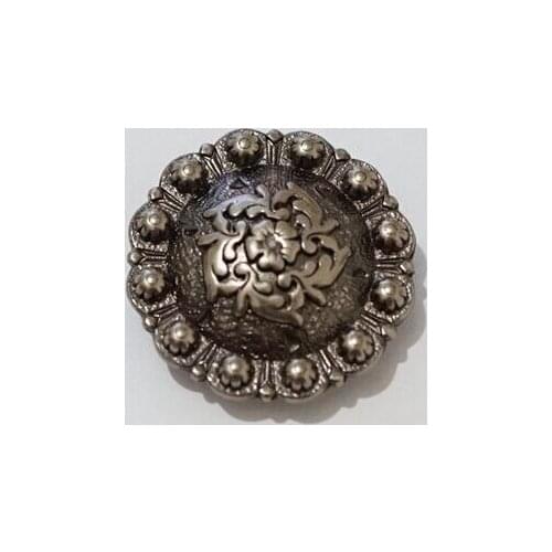 KBM03) Wholesale 50pc 1'' (2.5cm) Western Coloma Concho Belt Saddle Tack Craft Concho Antique-silver