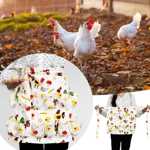 Kitchen Farm Hen Print Egg Collecting Apron Adjustable Kitchen Gathering Holder Container Eggs Collection Apron Supplies