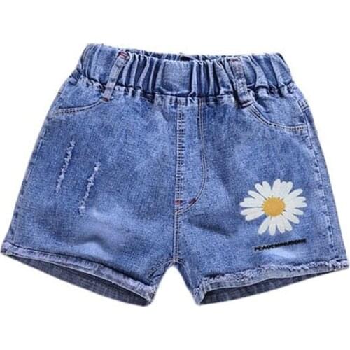 Girls Denim shorts Summer Children Pants New Fashion Medium Waist Shorts Casual Children Teenage Girls Denim Printed Shorts