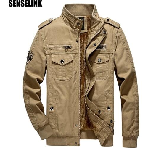 Mens Jacket 2020 Simple Air Force Jacket Autumn & Winter Windproof Warm Denim Brand bomber Clothing Oversize Slim Jacket 6XL