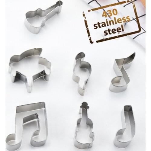 Music Cookie Cutter Violin Piano Music Note Fondant Cutters - Stainless Steel