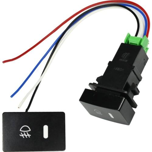 YUNPICAR Factory Style 4-Pole 12V Push Button Switch With LED Background Indicator Lights For Fog Lights DRL LED Light Bar