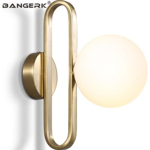 Nordic Design Sconce Wall Light LED Modern Gold Iron Glass Ball Bedroom Bedside Wall Lamp Home Decor Lighting Indoor Fixtures