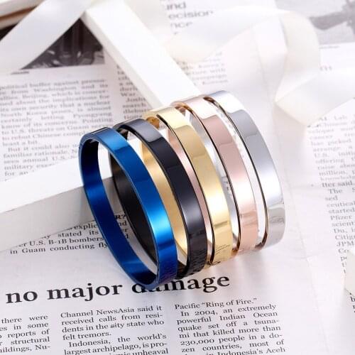 New Classic Five Colors Blue Men Women Charm Bracelet Cuff Open Bangle & Bracelet Fashion Couple Love Jewelry Wedding Brand