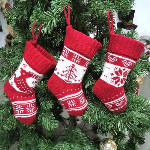 New Year Christmas Decoration Christmas Socks Ornaments Pendant Small Boots Children Candy Bag Gift Fireplace Tree Jewelry