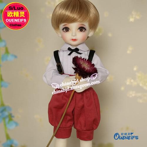 BJD SD Doll Clothes 1/6 Girl Boy White Shirt Trousers For Girl Or Boy Body YF6-108 Doll Accessories